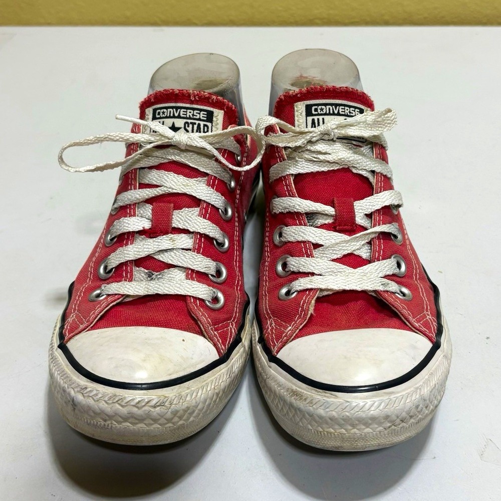 Converse All Star Chuck Taylor Red Low Top Sneakers W 7.5 M 5.5 Grunge Skater